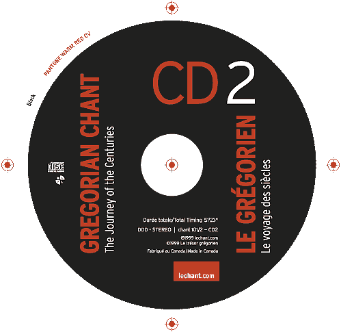 Gregorian Chant CD label artwork/typography
