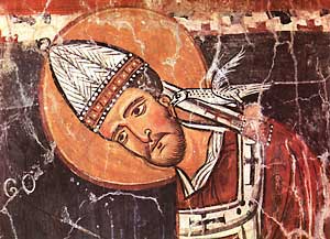 Original Image of Damaged Fresco depicting St. Gregory